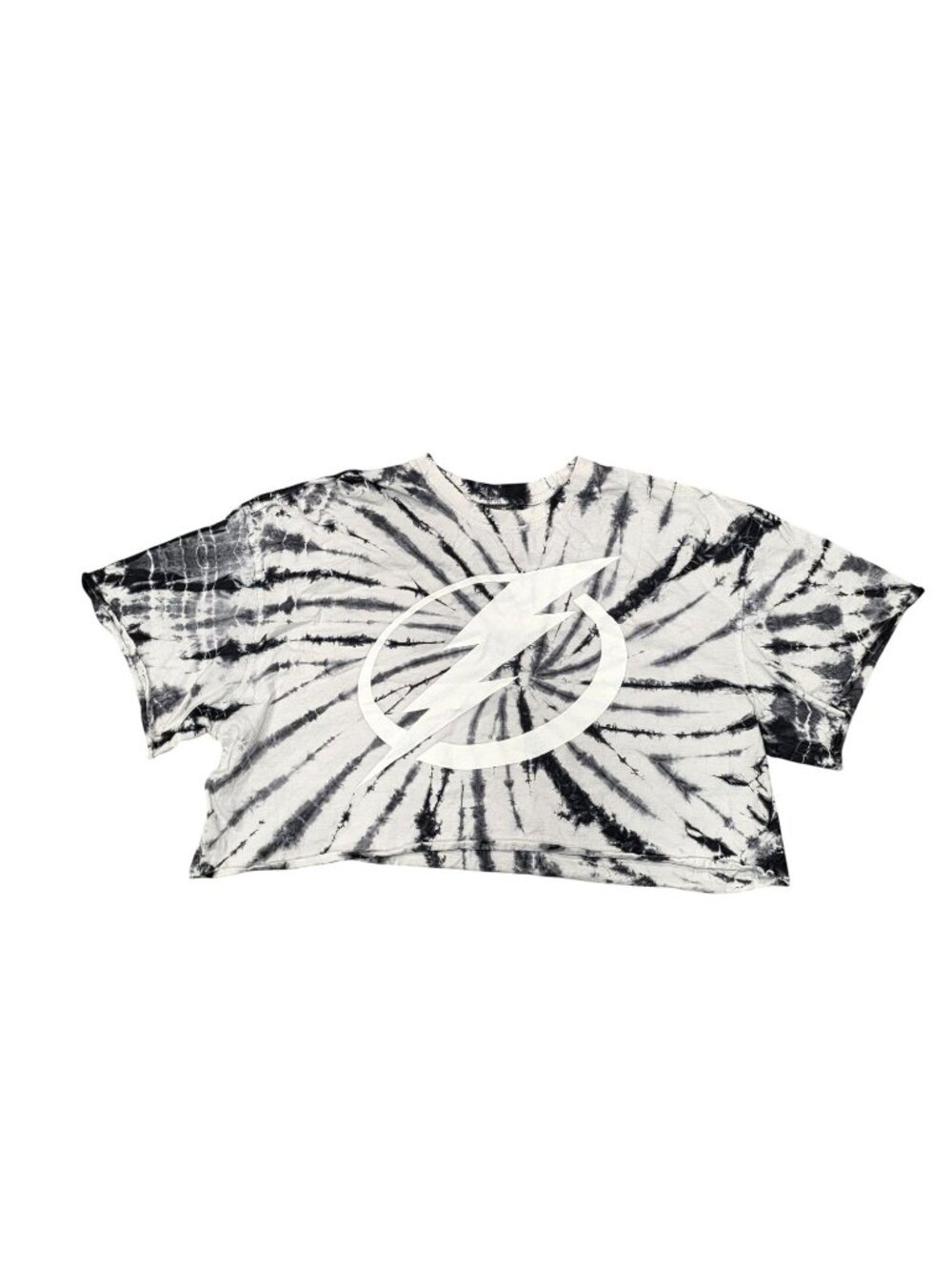 Calhoun NHL Tie-Dye Cropped T-Shirt S/M Black White Lightning Logo